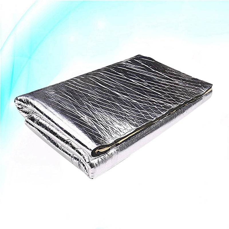 10mm Thickness Car Soundproof Cotton Aluminum Foil Sound Absorbing Heat Insulation Pad for Engine Hood Car Door Trunk - 40x40inch - Image 1