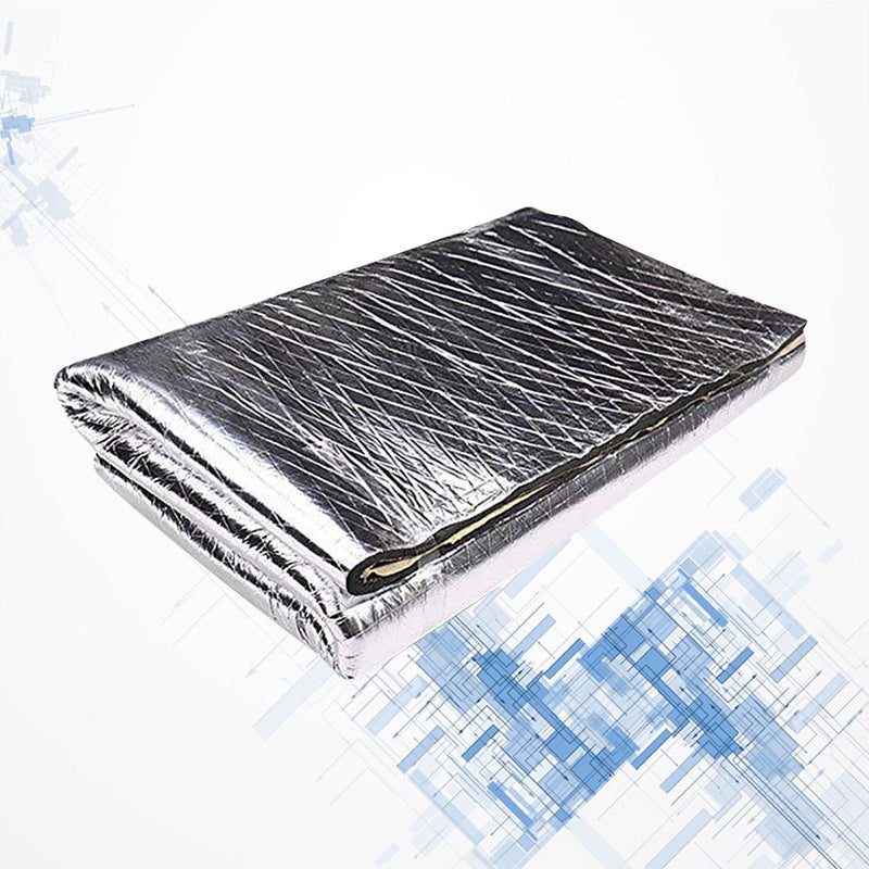 10mm Thickness Car Soundproof Cotton Aluminum Foil Sound Absorbing Heat Insulation Pad for Engine Hood Car Door Trunk - 40x40inch - Image 4