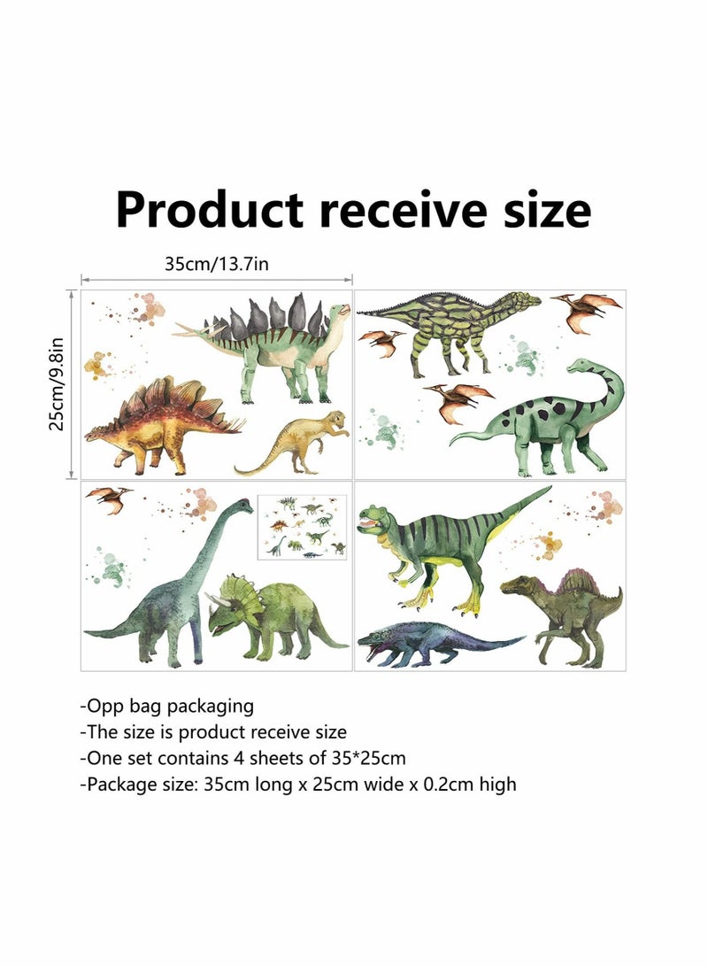 كابتن تيك Dinosaurs Wall Stickers, Colourful Forest Dinosaur Decals Kids Baby Wall Stickers Decals Peel and Stick Removable for Nursery Bedroom Living Room Art Murals Decorations - Image 4