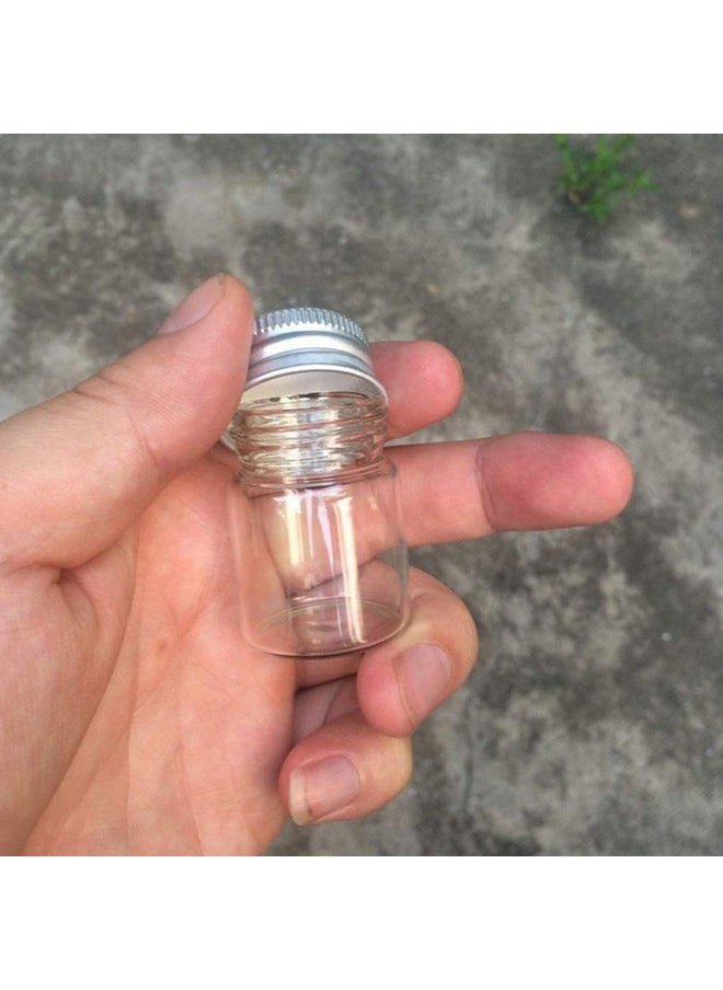 Teensery 12 Pcs Empty Clear Glass Bottles With Screw Aluminum Cap Mini Container Jars For Essential Oil Powders Cream Ointments Grease Cosmetic Makeup Sample(15Ml)  - Image 2