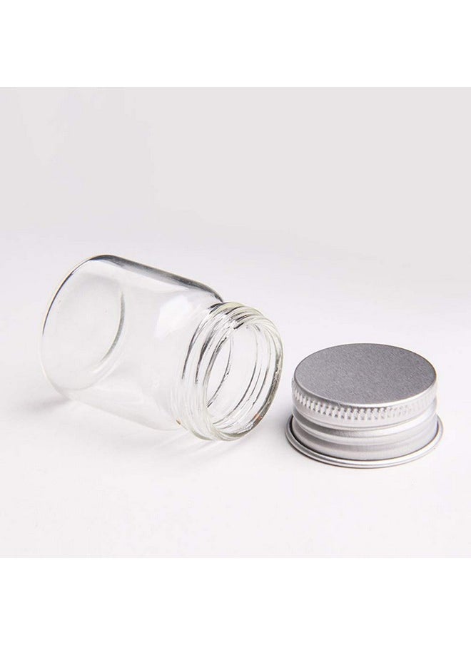 Teensery 12 Pcs Empty Clear Glass Bottles With Screw Aluminum Cap Mini Container Jars For Essential Oil Powders Cream Ointments Grease Cosmetic Makeup Sample(15Ml)  - Image 3