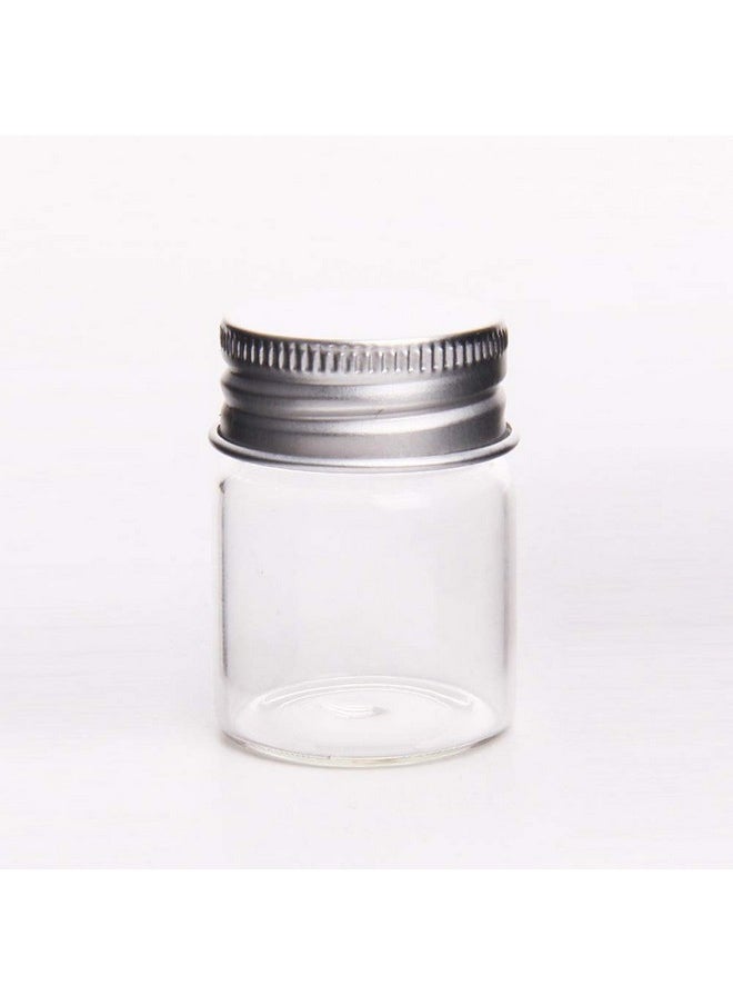 Teensery 12 Pcs Empty Clear Glass Bottles With Screw Aluminum Cap Mini Container Jars For Essential Oil Powders Cream Ointments Grease Cosmetic Makeup Sample(15Ml)  - Image 4