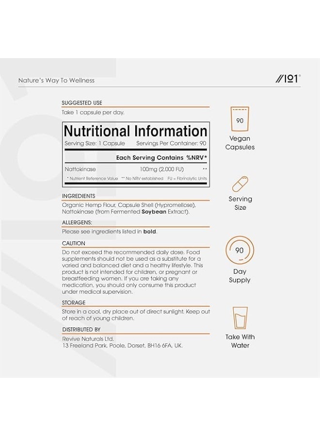 ALPHA01 Nattokinase Enzyme 100mg – Supports Heart & Circulatory Health, 90 Capsules - Image 4
