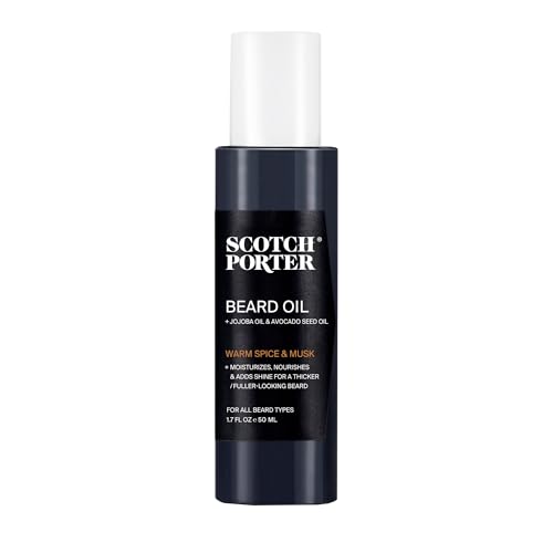 scotch porter زيت لحية سكوتش بورتير لتنعيم اللحية زيت مغذي يحبس الرطوبة ينعم الشعر المتطاير للحصول على لحية أكثر كثافة وصحة مع لمعان يدوم طوال اليوم برائحة أصلية 17 أونصة - Image 1