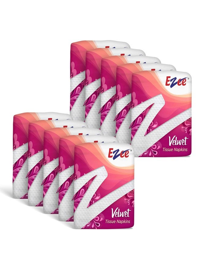 Ezee Tissue Paper Napkins - 50 Pieces, Pack of 10 - Image 1