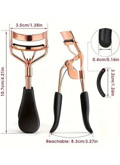 Rozino 6 In 1 Lash Curler Set Eyelash Curler Eyebrow Brush Kit For Women With Lash Curler, Eyelash Comb Seperator, Mascara Brushes, Angled Eyebrow Brush And Comb, 10 Silicone Refills Pads For Lash & Brow  - Image 2