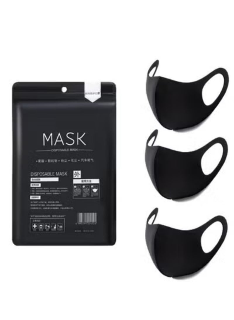 Reusable Breathable Cloth Cotton Face Masks set，3D Ice Silk Washable Face Mask ，Anti-Dust &UV protection - Image 1