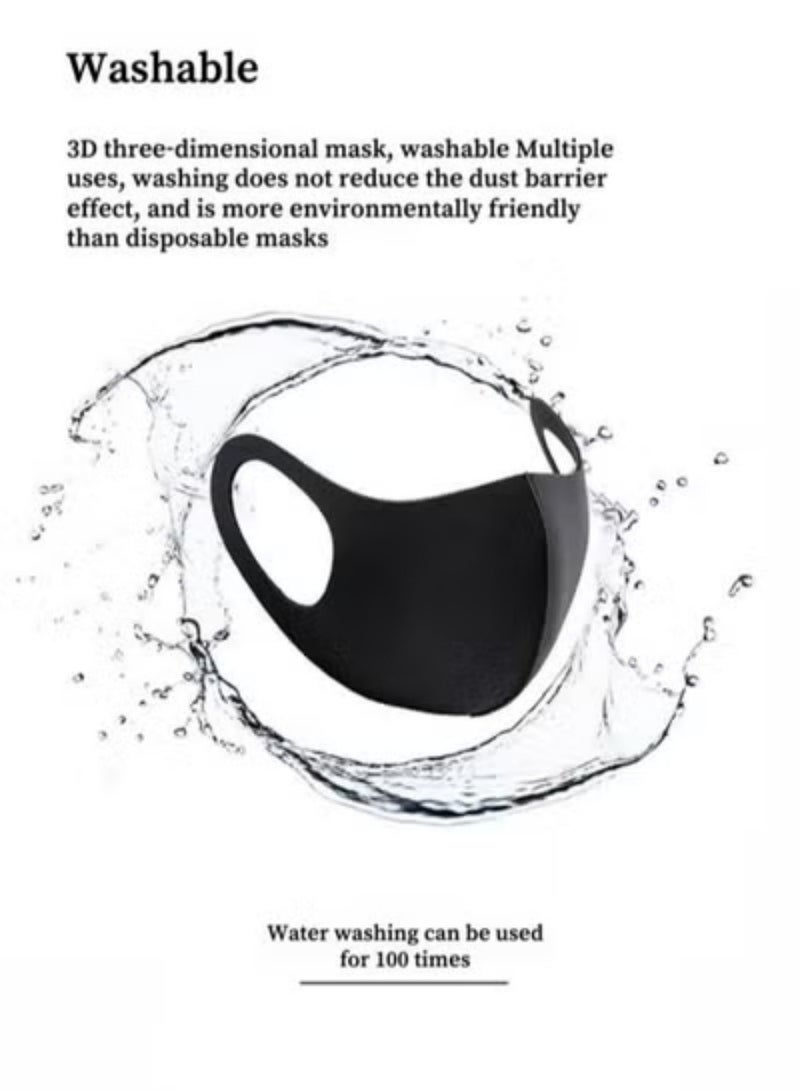 Reusable Breathable Cloth Cotton Face Masks set，3D Ice Silk Washable Face Mask ，Anti-Dust &UV protection - Image 3