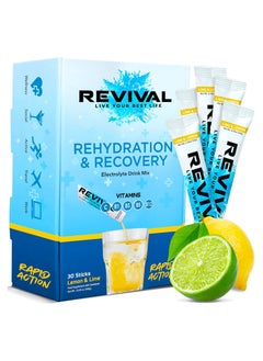 REVIVAL Revival Rapid Rehydration Electrolytes Powder  Lemon & Lime 30  - Image 1