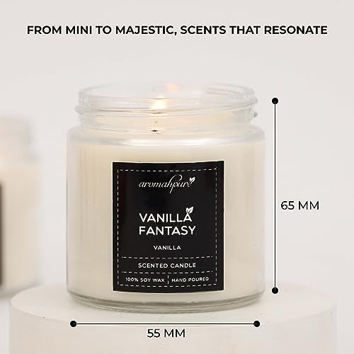 Aromahpure Scented Candles (55 Hours) (100% Soy Wax)- Handcrafted | Smoke-Free |Vanilla Fantasy -Vanilla, Charming Rose- Rose Candles for Home & Gift Sets.(Pack of 2), IFRA Certified - Image 2