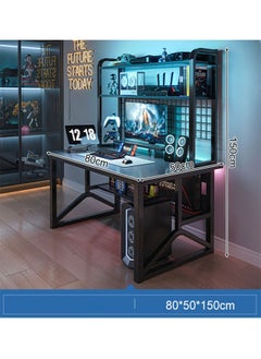 Multifunctional Computer Table And Office Desk With 2 Layer Book Shelf, 80cm