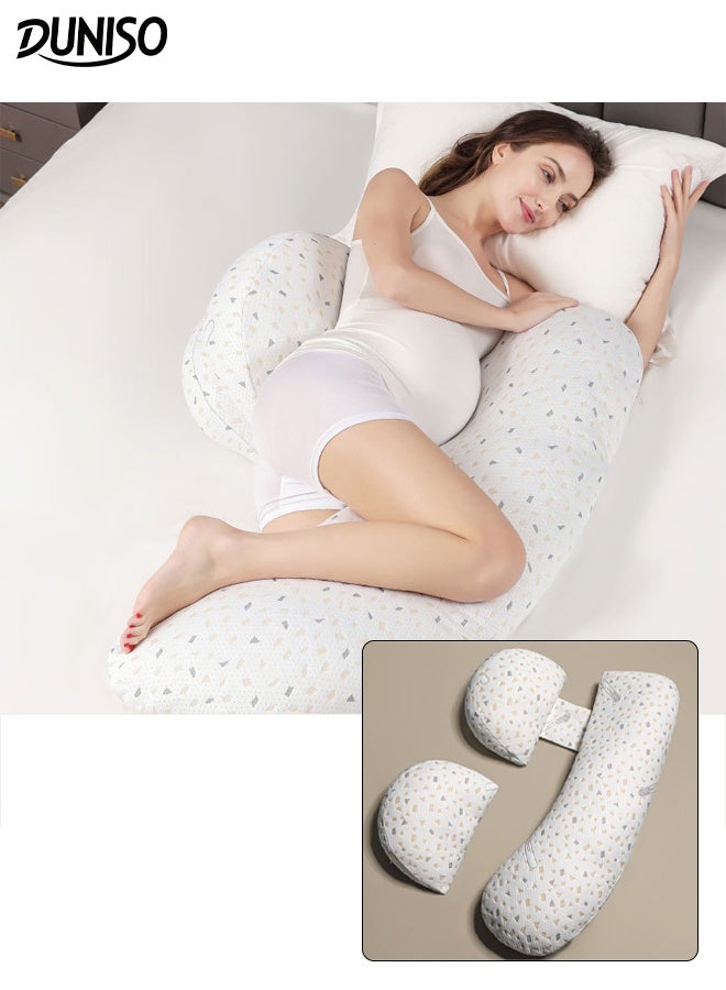 DUNISO 3 in1 Pregnancy Pillows H Shaped Side Sleeper Maternity Body Pillow Full Pregnancy Body Pillow, Support for Back Hips, Legs, Maternity Woman Pillow with Detachable and Adjustable Pillow Cover  - Image 1