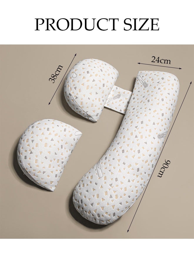 DUNISO 3 in1 Pregnancy Pillows H Shaped Side Sleeper Maternity Body Pillow Full Pregnancy Body Pillow, Support for Back Hips, Legs, Maternity Woman Pillow with Detachable and Adjustable Pillow Cover  - Image 4