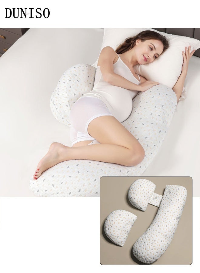 DUNISO 3 in1 Pregnancy Pillows H Shaped Side Sleeper Maternity Body Pillow Full Pregnancy Body Pillow, Support for Back Hips, Legs, Maternity Woman Pillow with Detachable and Adjustable Pillow Cover - Image 1