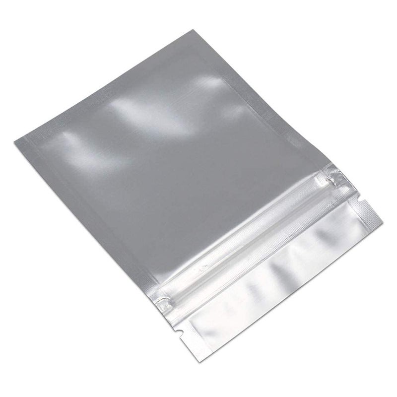 FERENLI 100 Pcs Mylar Zipper Lock Bag Food Storage Matte Foil Airtight Bags with Front Window Plastic Candy Packaging Pouch for Zip Flat Heat Seal Lock Resealable (7.5x10cm (3x3.9 inch), Black) - Image 5