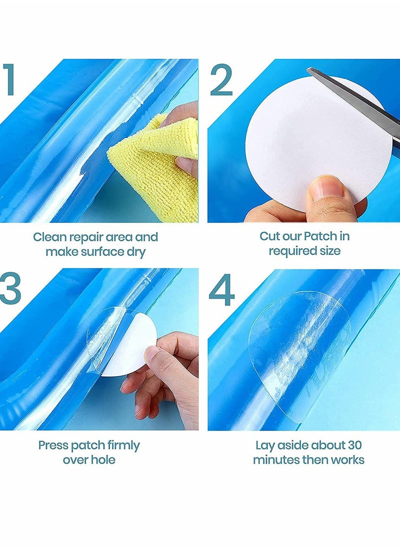 KASTWAVE - Pool Patch Repair Kit Self-Adhesive Vinyl Repair Patch 30 Pieces Repair Pool Liner Patch Repair Pool Patches for Above Ground Pools Swimming Ring Inflatable Float Boat - Image 1