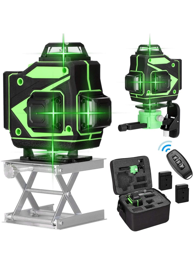 LAESO 4D 16 Lines Laser Level APP Remote Control Multifunction Level Tool with 3° Self Leveling System Function, Green Self Leveling Laser Level 4x360°  Vertical Horizontal Cross with 2xRechargeable Battery  - Image 1