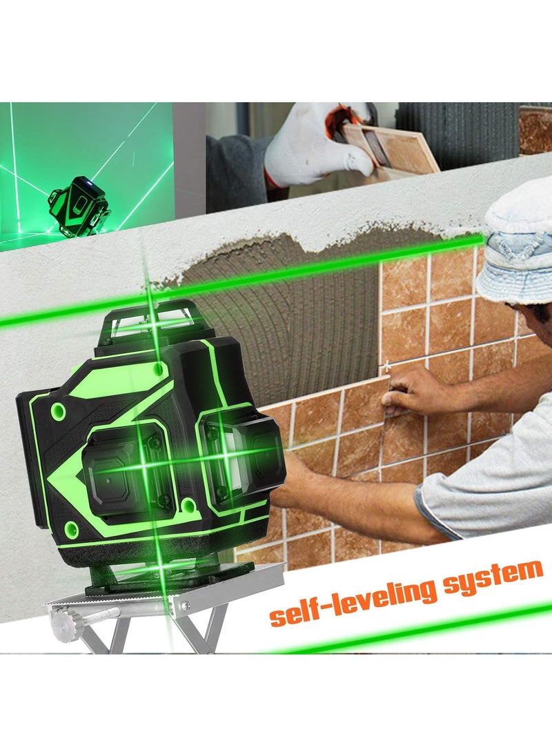 LAESO - 4D 16 Lines Laser Level APP Remote Control Multifunction Level Tool with 3° Self Leveling System Function, Green Self Leveling Laser Level 4x360°  Vertical Horizontal Cross with 2xRechargeable Battery - Image 1
