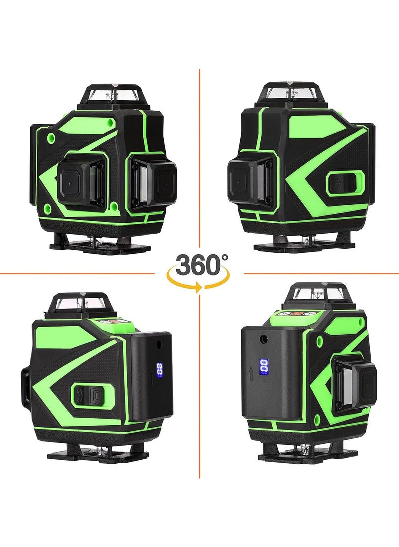 LAESO - 4D 16 Lines Laser Level APP Remote Control Multifunction Level Tool with 3° Self Leveling System Function, Green Self Leveling Laser Level 4x360°  Vertical Horizontal Cross with 2xRechargeable Battery - Image 1