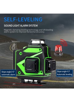 4D 16 Lines Laser Level APP Remote Control Multifunction Level Tool with 3° Self Leveling System Function, Green Self Leveling Laser Level 4x360°  Vertical Horizontal Cross with 2xRechargeable Battery - pzsku/Z99090BAB82D6CDBCF1E1Z/45/_/1722766413/576d3187-3b10-4565-962a-52d5feeb283e