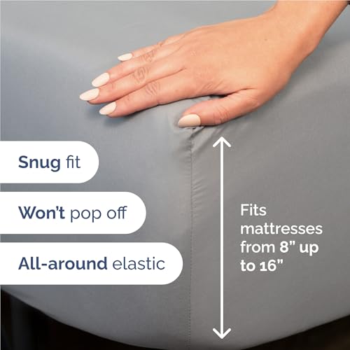 CGK Unlimited Full Size 4 Piece Sheet Set - Comfy Breathable & Cooling Bed Sheets Set - Hotel Luxury Bedding for Women, Men, Kids, Teens, Boys & Girls - Deep Pockets, Soft and Wrinkle Free - Oeko-Tex - Steel Blue - Image 3