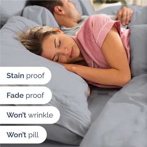 CGK Unlimited Full Size 4 Piece Sheet Set - Comfy Breathable & Cooling Bed Sheets Set - Hotel Luxury Bedding for Women, Men, Kids, Teens, Boys & Girls - Deep Pockets, Soft and Wrinkle Free - Oeko-Tex - Steel Blue - Image 5