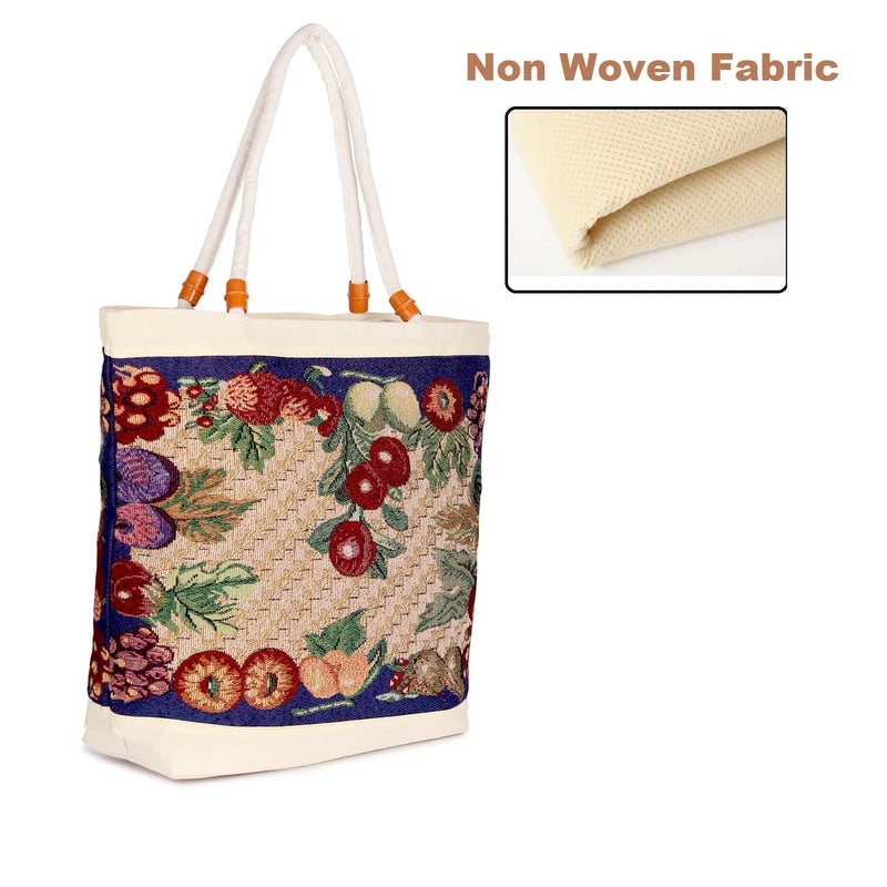Fclues Women Fashion Zip Closure Velvet Tote Bag | For Shopping Shoulder Bag Travel Work College Beach Parties Dance Spa Gym Yoga Camping Hiking Laptop (13 x 6 x 16) (Red Flower Printed) - Image 3