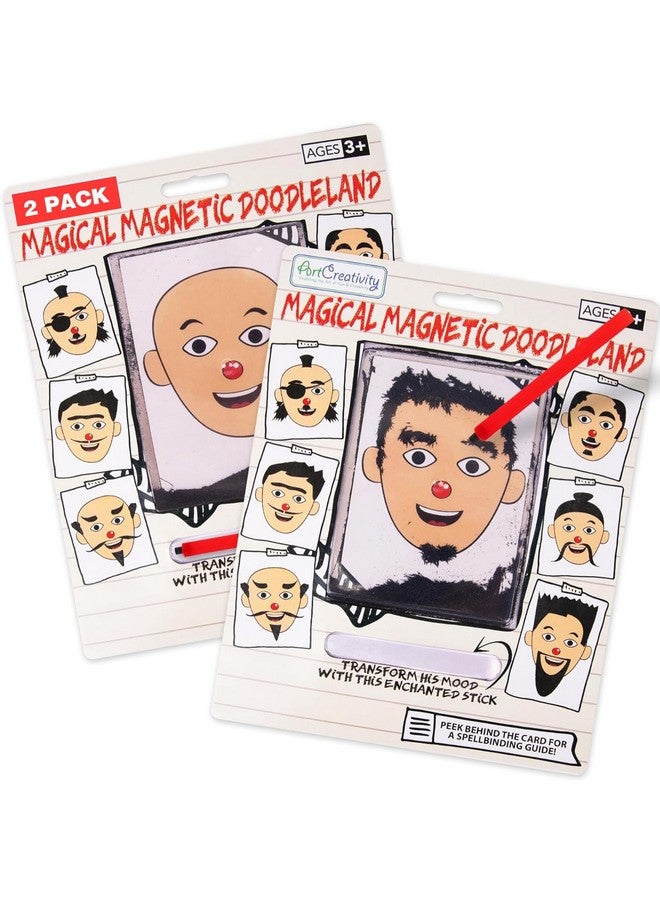 آرت كريتيفيتي لعبة وجه اللحية المغناطيسية - عبوة من قطعتين لعبة وجه مغناطيسية - لوحة رسم مغناطيسية للأطفال - ابتكر أنماط مختلفة للشعر واللحية - ألعاب قديمة من الستينيات والسبعينيات والثمانينيات - ألعاب نوستالجية - Image 1