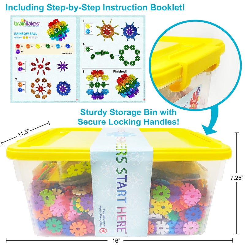 Brain Flakes 2500 Piece Build 'n' Build Kit - A Creative and Educational Alternative to Building Blocks - Wheel Pieces and Special Parts Included - A Great Stem Toy for Both Boys and Girls - Image 4