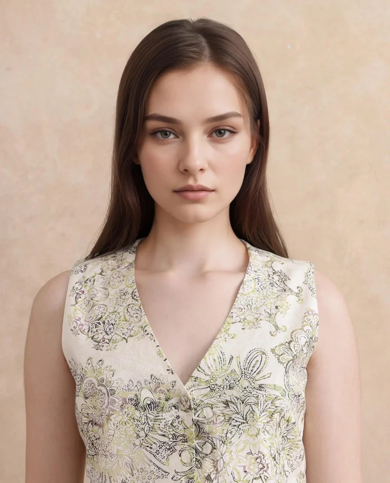Rareism Women's Printed Waistcoat