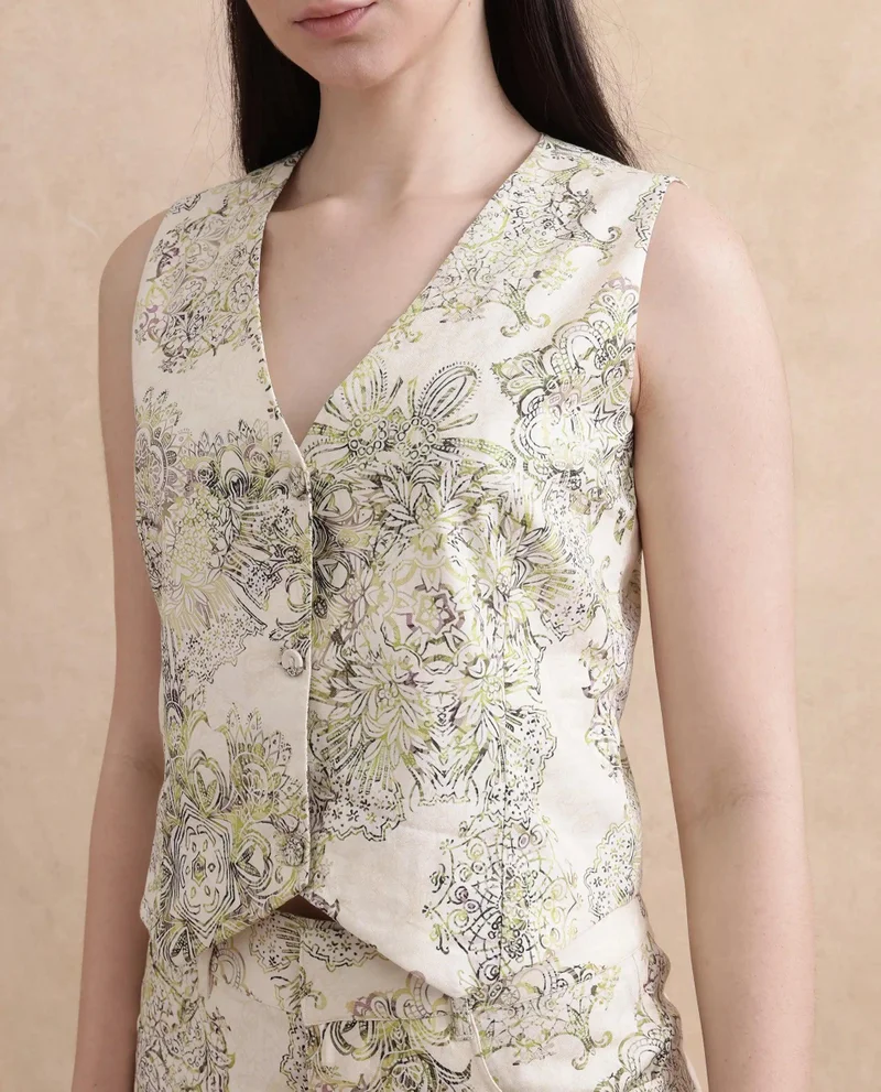 ريريزم Women's Printed Waistcoat