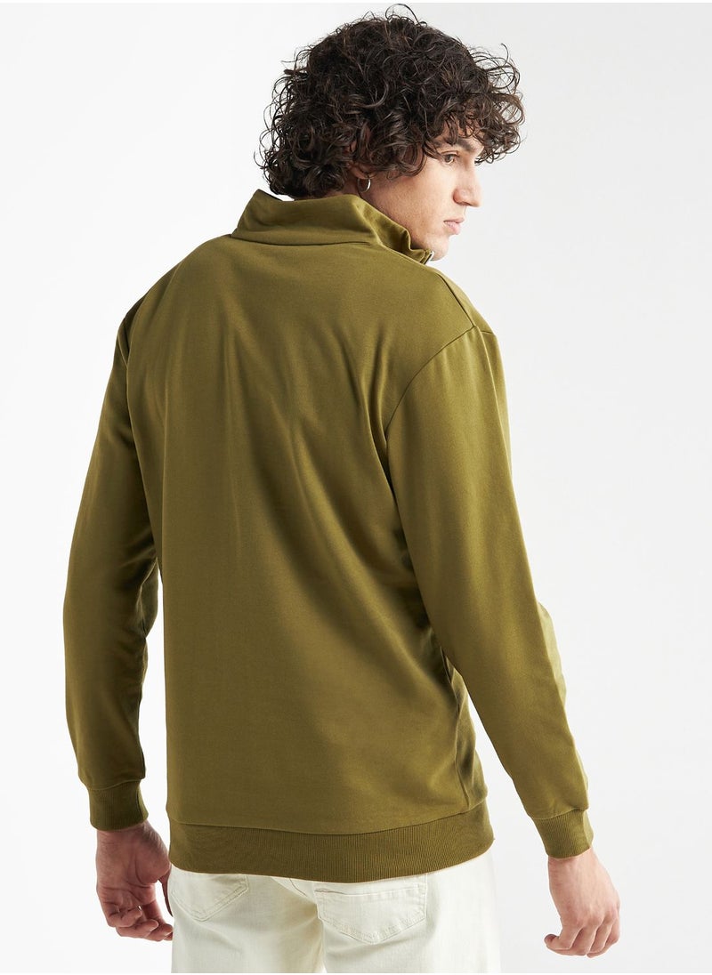 FAV Slogan Zip Through High Neck Sweatshirt  - Image 2