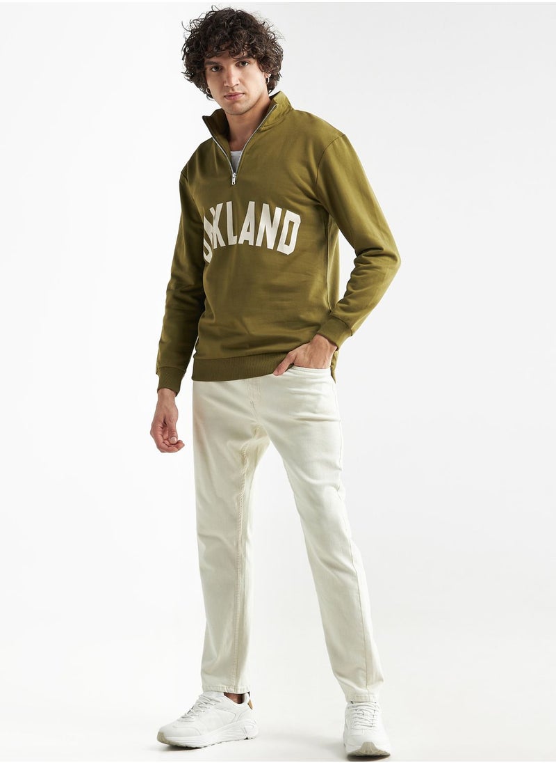 FAV Slogan Zip Through High Neck Sweatshirt  - Image 4