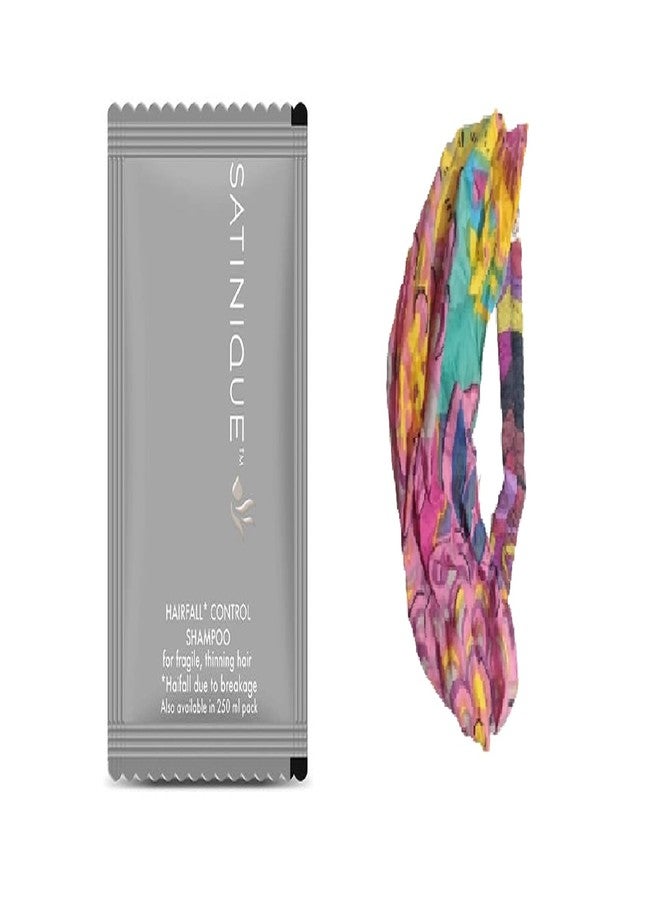 Satinique Hairfall Control Shampoo Sachets (60 sachets in a box) and mutlicolor hair/head band - COMBO - Image 3