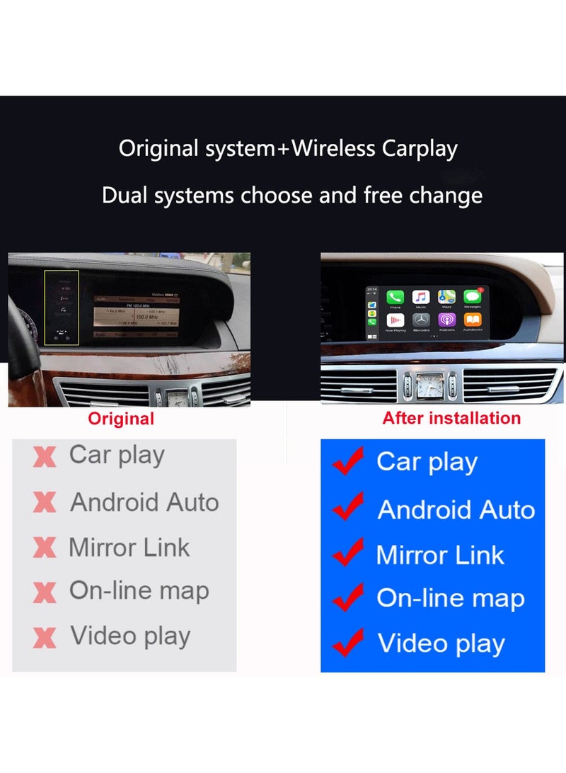 رايموس ترقية الوسائط المتعددة لنظام Raymos Wireless Carplay وواجهة Android Auto لنظام Linux لسيارة Mercedes Benz NTG4.0 - رسم خرائط الهاتف وتشغيل الصوت والفيديو المحلي، ودعم تثبيت نظام AHD الأمامي والخلفي مع كاميرا بانورامية بزاوية 360 درجة - Image 4