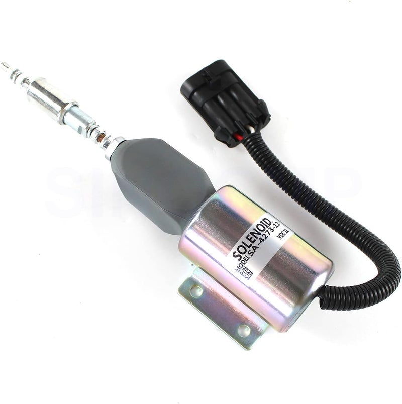 SINOCMP 12V Shut Off Solenoid for Ford 7.8L Engine - CP-U0372 Fuel Shutdown Solenoid - Image 1