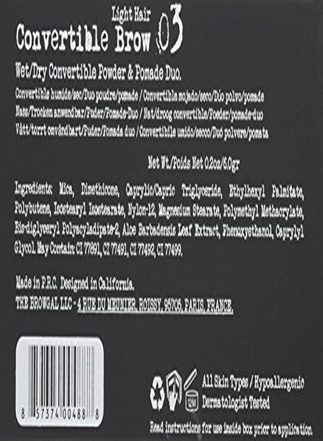 ذا براو جال ذا براو غال - 2 في 1، بودرة حواجب قابلة للتحويل Brow-03 لتحديد كامل - بودرة مكياج طبيعية، مكياج تجميلي احترافي للوجه، أقلام إضاءة لإطلالة متألقة، هدية مثالية للنساء - 2.1 بوصة، للشعر الفاتح - Image 3