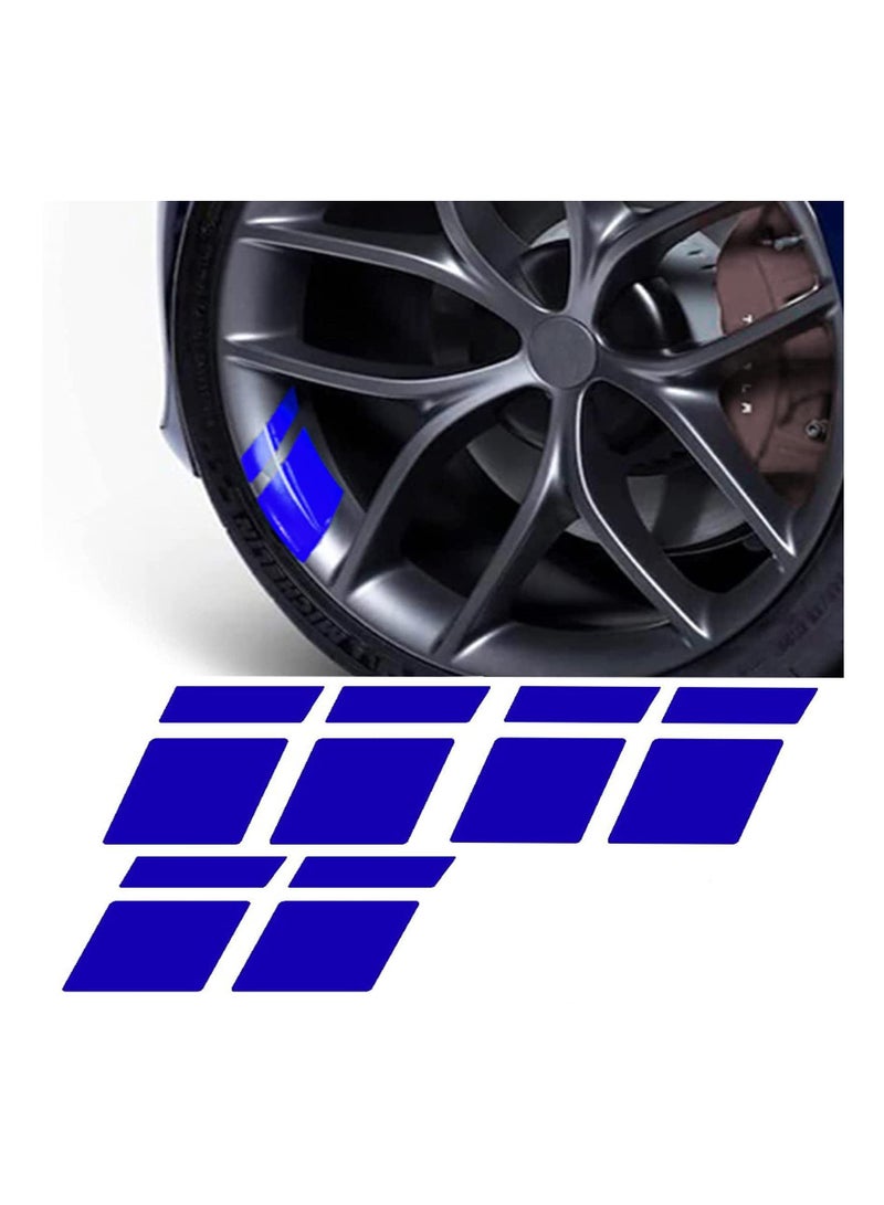 KASTWAVE Wheel Rims Decal Stripes Reflective Car Stickers, for 18-21 Inch Decoration Accessories for Cars Trucks Vehicle Automobile (Blue 6 Pcs)  - Image 1