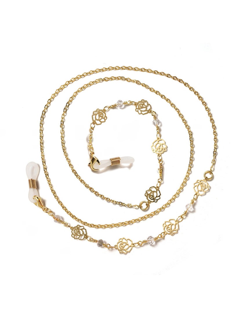 1 x 5 pcs Factory Direct Colorfast Gold-Plated Glasses Chain Rose-gold