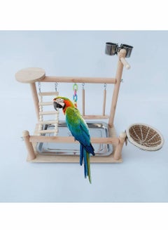 KASTWAVE Bird Perch Platform Bird Playground Parrots Playstand Birds Perch Stand Play Gym Cockatiel Playpen Bridges Swings Food Bowl Parakeet Breeding Box for African Grey Conures Cockatoos Parrotlets  - Image 2