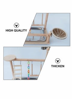 KASTWAVE Bird Perch Platform Bird Playground Parrots Playstand Birds Perch Stand Play Gym Cockatiel Playpen Bridges Swings Food Bowl Parakeet Breeding Box for African Grey Conures Cockatoos Parrotlets  - Image 5