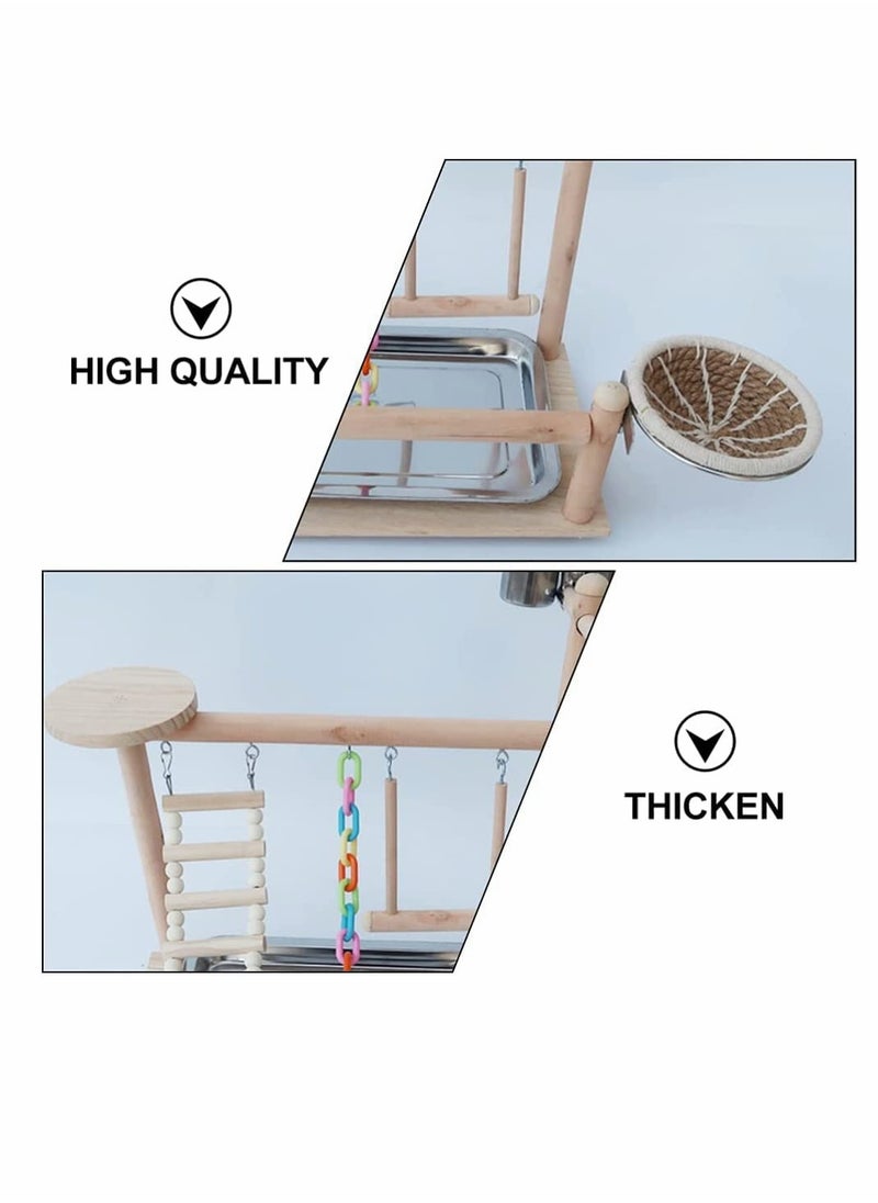 KASTWAVE Bird Perch Platform Bird Playground Parrots Playstand Birds Perch Stand Play Gym Cockatiel Playpen Bridges Swings Food Bowl Parakeet Breeding Box for African Grey Conures Cockatoos Parrotlets  - Image 5