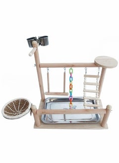 KASTWAVE Bird Perch Platform Bird Playground Parrots Playstand Birds Perch Stand Play Gym Cockatiel Playpen Bridges Swings Food Bowl Parakeet Breeding Box for African Grey Conures Cockatoos Parrotlets  - Image 3