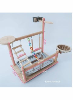 KASTWAVE Bird Perch Platform Bird Playground Parrots Playstand Birds Perch Stand Play Gym Cockatiel Playpen Bridges Swings Food Bowl Parakeet Breeding Box for African Grey Conures Cockatoos Parrotlets  - Image 4