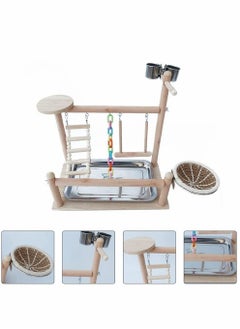 KASTWAVE Bird Perch Platform Bird Playground Parrots Playstand Birds Perch Stand Play Gym Cockatiel Playpen Bridges Swings Food Bowl Parakeet Breeding Box for African Grey Conures Cockatoos Parrotlets  - Image 1