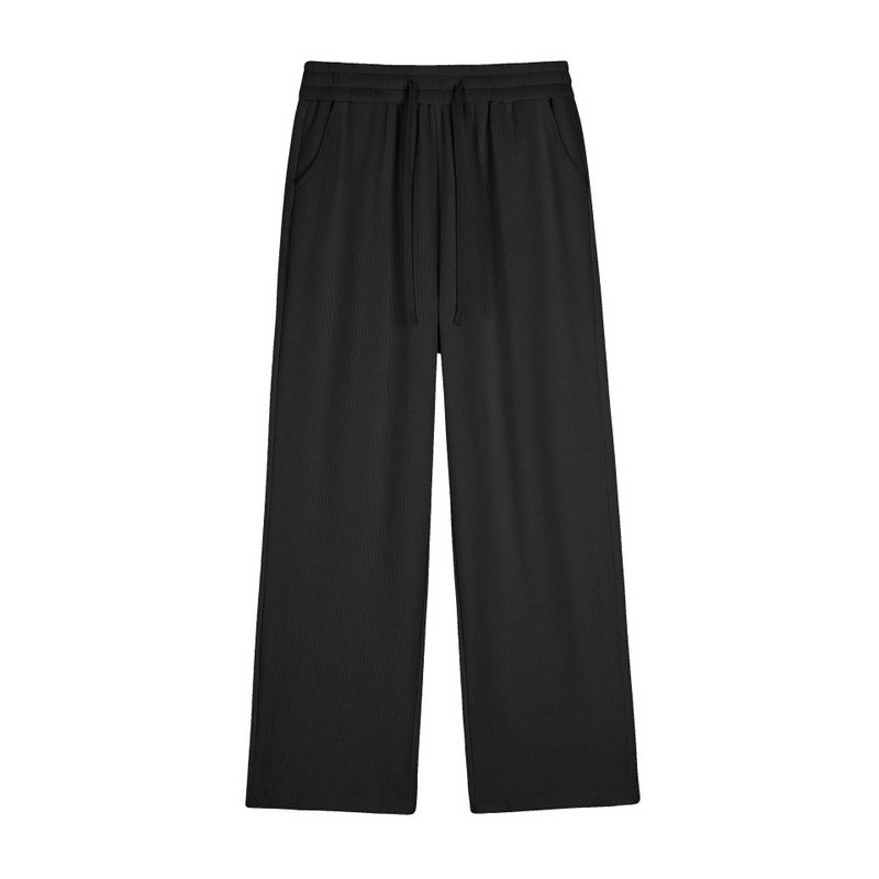 Winter Velvet Thick Wide Leg Pants Plus Size Women Black  - Image 1