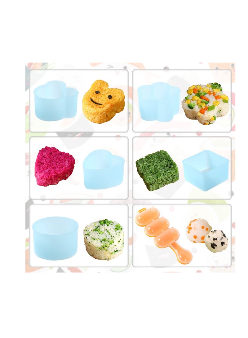 SYOSI Onigiri Maker Mold, 8 Pcs Sushi Onigiri Maker Mold Kit Rice Ball Mold Shake Sushi Makers Mold with Small Rice Paddle, Brush, Classic Triangle Rice Ball Maker Sushi Mold for Home DIY. - Image 4