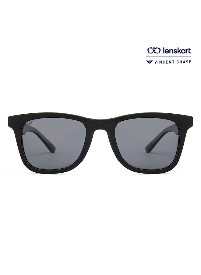 VINCENT CHASE Unisex VINCENT CHASE By Lenskart | Mirage Full Rim Wayfarer Polarized & UV Protected Sunglasses For Men & Women VC S11742 - 51mm - Black - Image 1