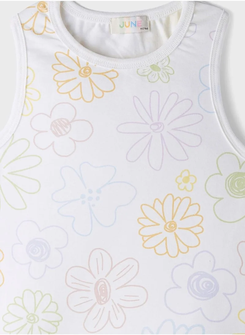 JUNE Kids Crew Neck T-Shirt And Short Set