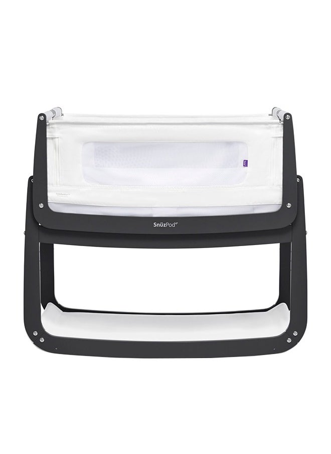 Snuz - Pod4 Bedside Crib For Infant And Baby, Increased Air Flow For Better Sleep , 3D Breathable Mattress, Machine Washable Liner, Rocking Stand Suitable From 0 To 6 Months L100 X 49 X H95 - Slate - Image 1